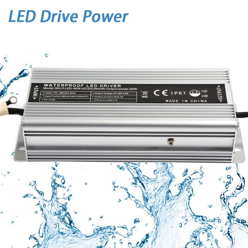 AGM 60W / 90W / 180W IP67 Waterproof LED Transformer Driver Power Supply DC 36V for LED Strip Lights, Panel Light Lamp