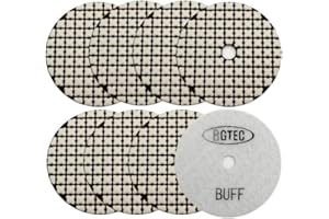 BGTEC 4 Inch Dry Diamond Polishing Pads Set,8 Pieces Pads Kit White Buff for Granite Marble Stone Quartz Tiles Concrete Floor Edges Countertop Polishing