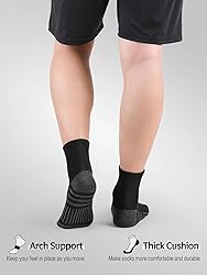 Airacker Athletic Quarter Socks with Cushion