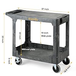 ELAFROS Heavy Duty Plastic Utility Cart Flat top 37