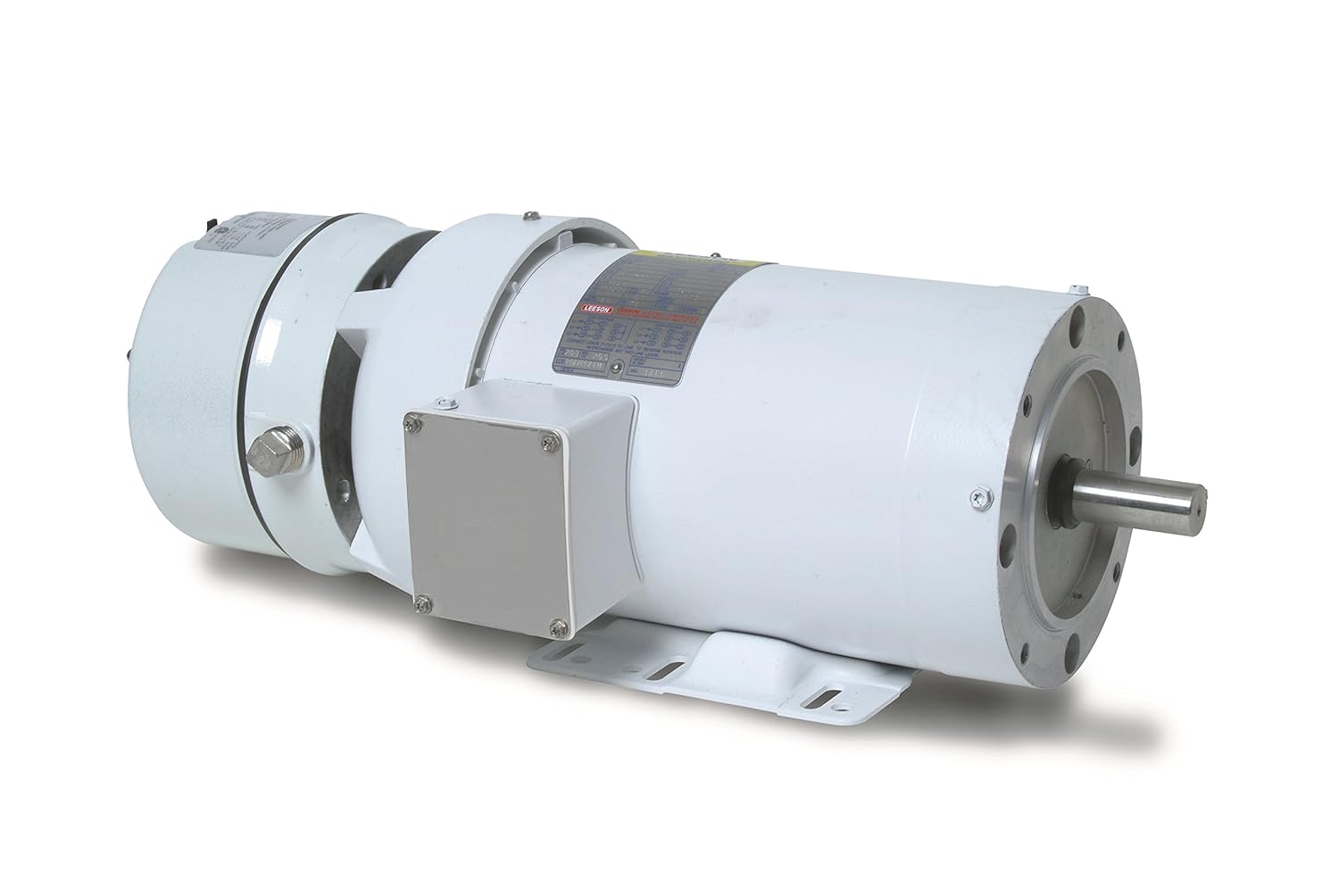 Leeson 116469.00 Washdown Duty Brakemotor, 3 Phase, 56HC Frame, Rigid Mounting, 1HP, 1800 RPM, 208-230/460V Voltage, 60Hz Fequency