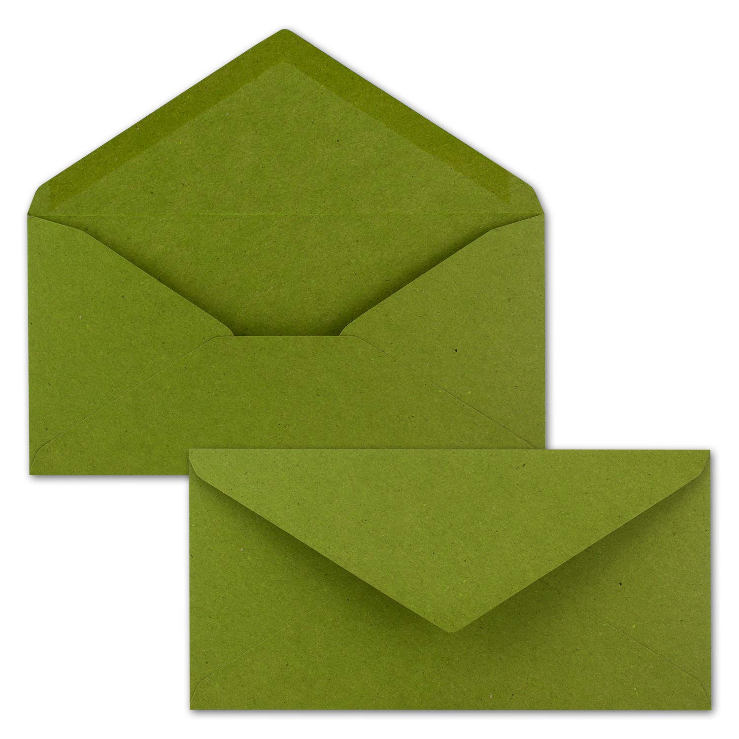 NEUSER PAPIER 50x Kraft paper envelopes DIN long light green wet glue 11 x 22 cm letter envelopes made of recycled paper vintage envelopes by