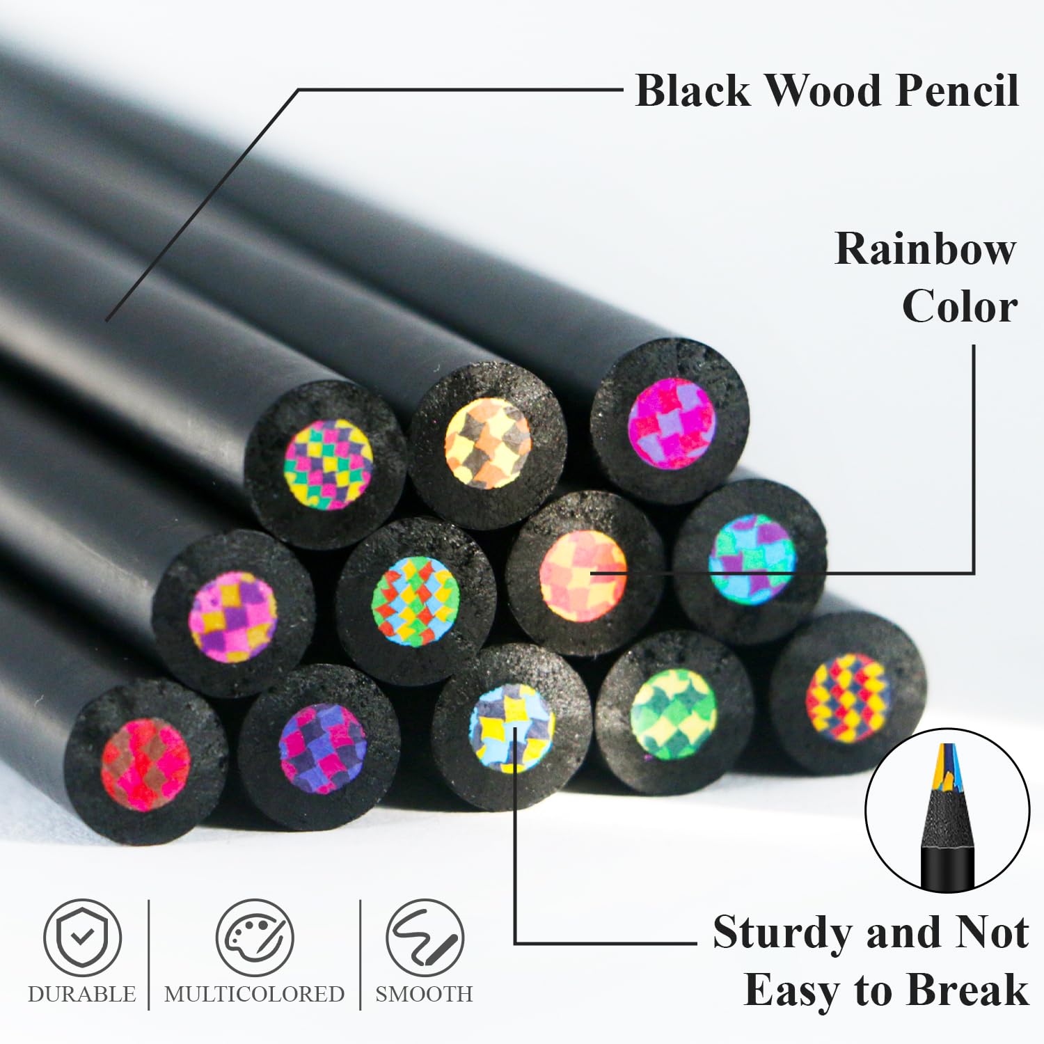 12-Color Rainbow Pencils Set- Classroom Must Haves & Back to School Supplies | Multicolored Drawing Pencils for Adults & Artists, Professional Art Supplies for Coloring Books, Sketching & Illustration