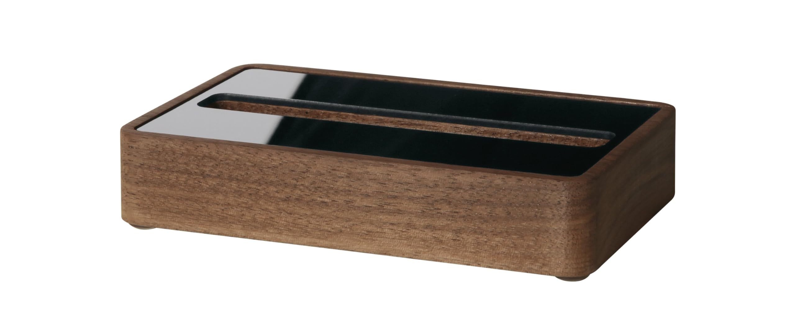 SIGEL VA202 Business card holder made of walnut wood, 10,7 x 2,2 x 6,3 cm, for up to 30 cards