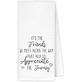 JINYO Friendship Kitchen Towels, Friendship Gifts for Women Hand Towels, Best Friend Bestie Gifts Dish Tea Towels for Kitchen, Long Distance Friendships Gifts, 16x24 Inch
