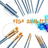 Noorlee 3 Pack Paint Brush Set 30 Nylon Hair 10 Sizes 16.5-19cm for Acrylic Oil view 4