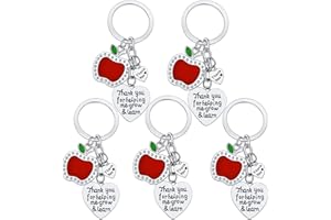 YEEQIN 5PCs Teacher Keychains Teacher Appreciation Gifts Teacher Gifts Thank You Keychains Graduation Gift For Teachers