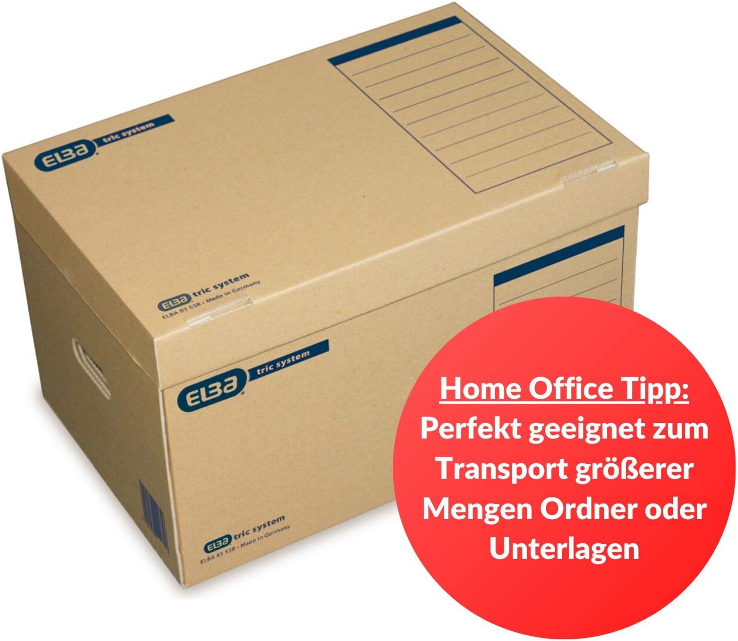 Elba 83538 System Container Tric System with Flap Lid 10 Items Natural Brown, Naturbraun, 545 x 360 x 320 mm