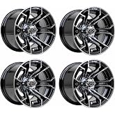 GTW Spyder Aluminum Golf Cart Wheels with 3:4 Offset in Sets of 4 | Wheels with 4-4 (101.6mm) Bolt Pattern Rim with 3:4 Offset, Universal Fit, Set of Four