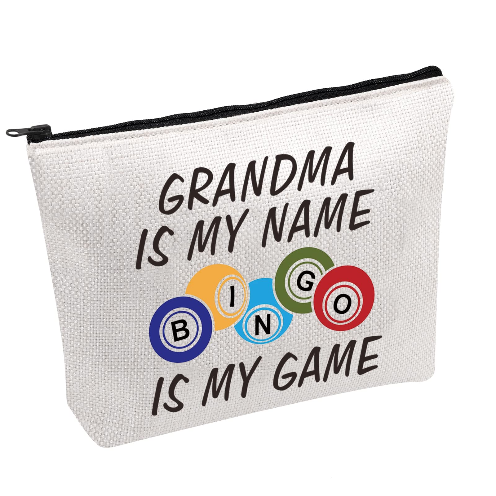 Bingo Gambler Gift Grandma is My Name Bingo is My Game Lucky Bingo Makeup Bag Lucky Bingo Pouch Bag (Grandma is My Name Bingo is My Game B)