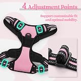 rabbitgoo Dog Harness Large No Pull Reflective Pink Adjustable Vest view 5