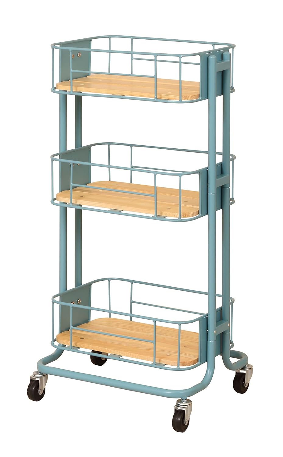 新しい キッチンワゴン スチールワゴン ターゴイズブルー