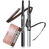Skone Cosmetics The Original Brow Wand Eyebrow Pencil with Brush - Dual-Sided Retractable Waterproof Long-Lasting Brown Eye Brow Pencils for Women with Sleek Eyebrows - Chocolate for Brunettes