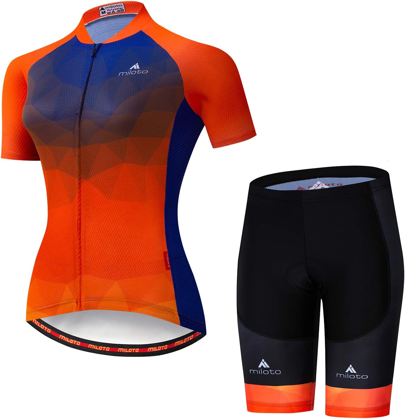 MILOTO Women's Cycling Jersey Reflective Shirt Padded Shorts Set
