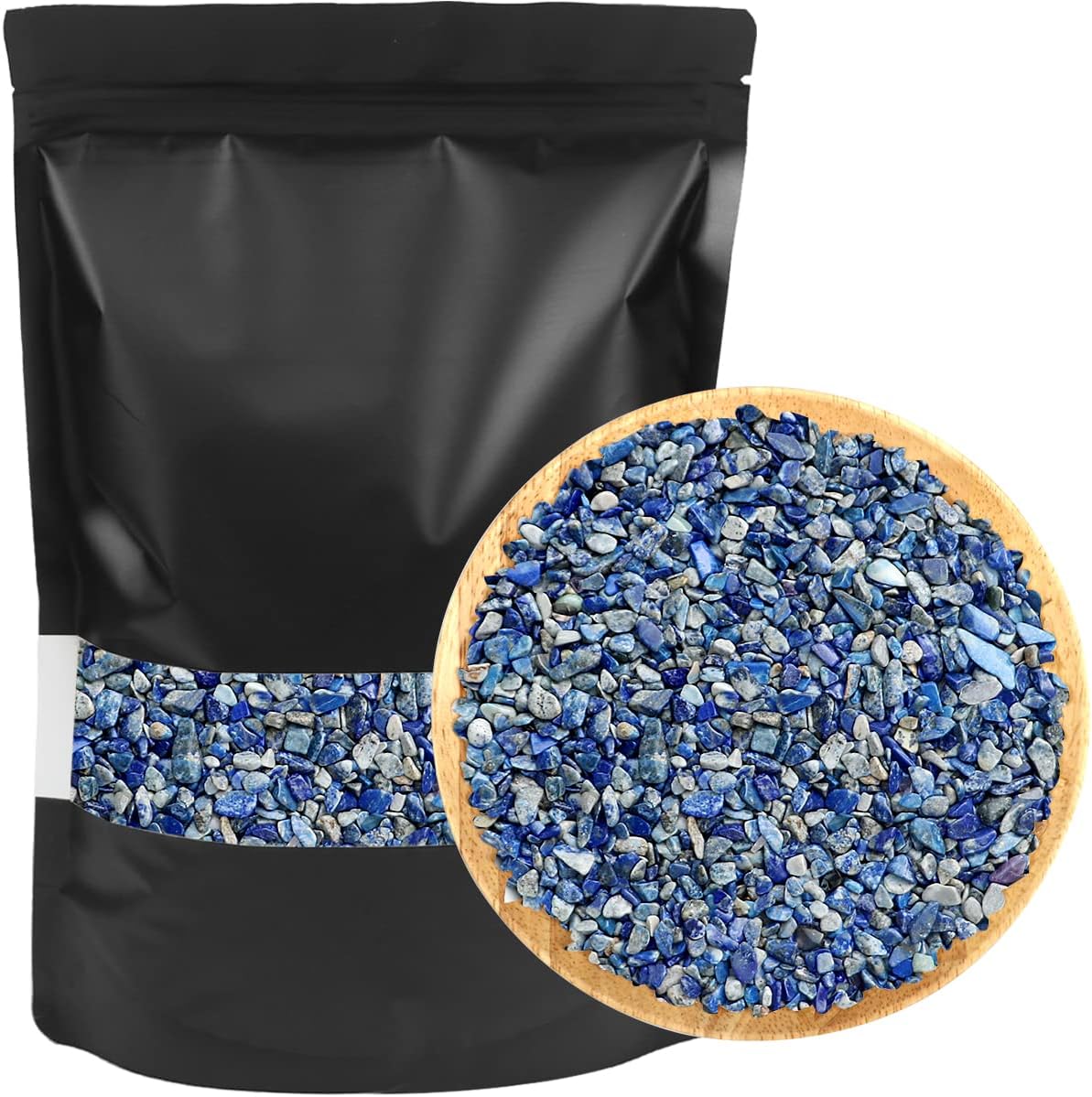 Hardscaping Materials - 2.7 lbs Lapis Lazuli Small Tumbled Chips Natural Crushed Stones Home Indoor Decorative Gravel Irregular Shaped Quartz Crystal Pieces Bonsai Rocks Blue Small for Jewelry Making, Wedding Gifts Décor