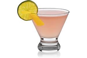 Libbey Cosmopolitan Stemless Martini Glasses, 8.25 Oz Dishwasher Safe Martini Glasses Set of 4, Cocktail Glasses Set for Wedding Registries and More
