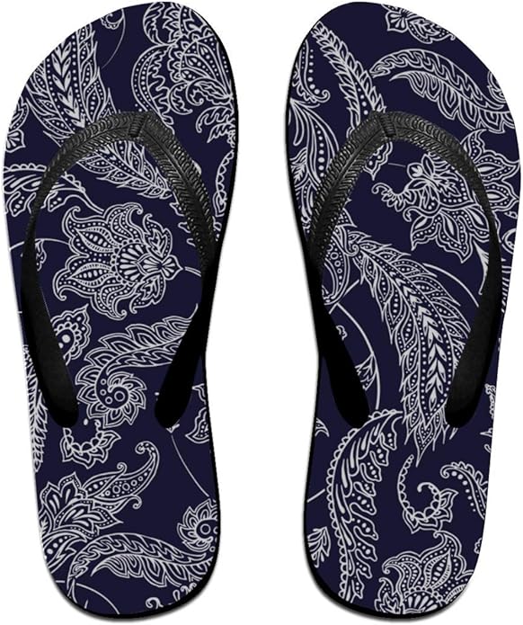 Amazon.com | Durable Flip Flops Art Retro National Flower Paisley Flip Flops Womens for Casual 