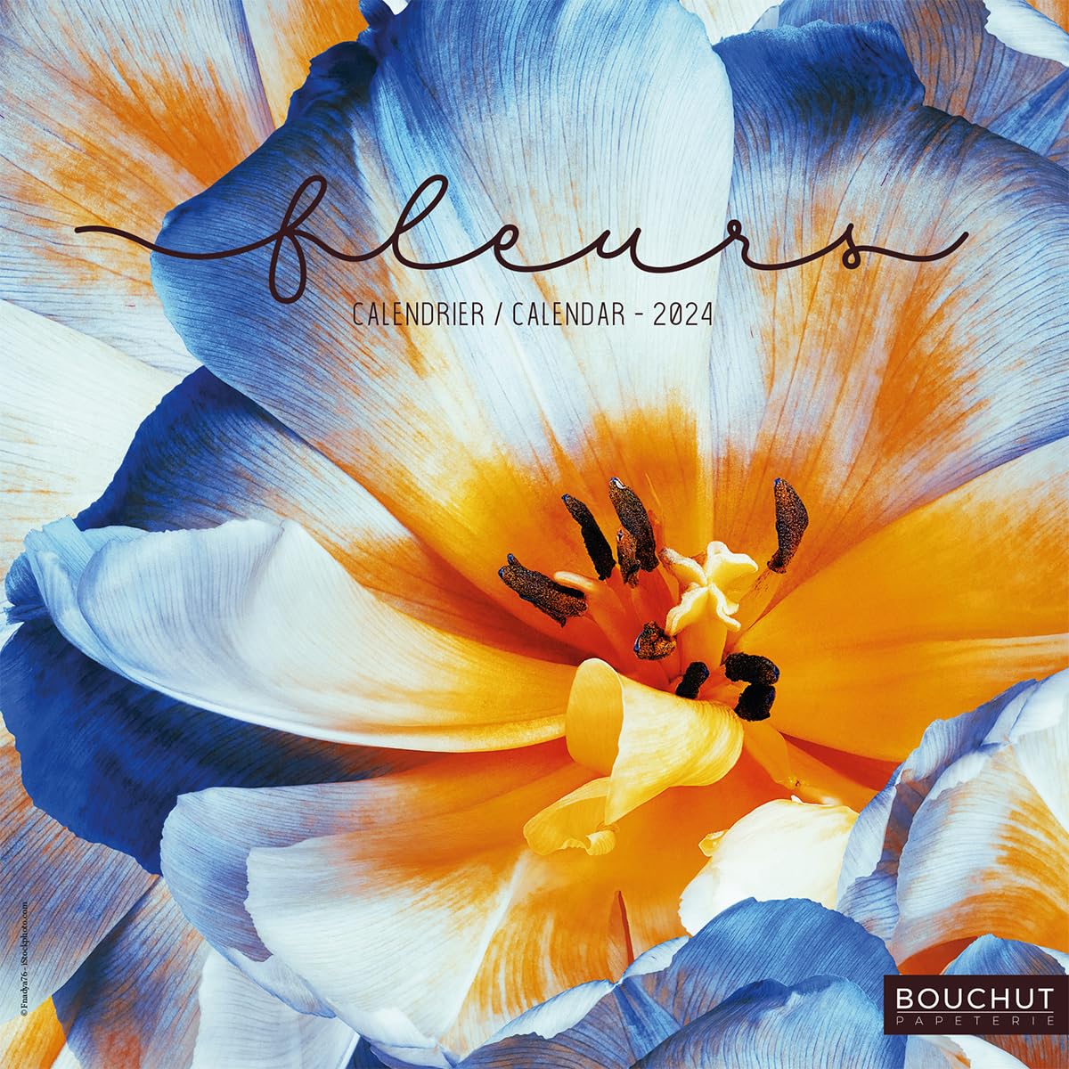 Illustrated Calendar "Flowers" 15 x 15 cm BOUCHUT