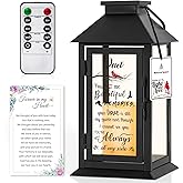 HN HAIINAA Memorial Lantern Bereavement Gifts in Memory of Loved One Memorial Gifts for Loss of Father Remembrance Sympathy Gifts for Loss of Loved One with LED Candle and Remote