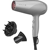 Remington Damage Protection Hair Dryer, Ceramic Ionic Technology | Diffuser and Concentrator Attachments, 3 Piece Set, 1875W Power, 3 Heat and 2 Speed Settings