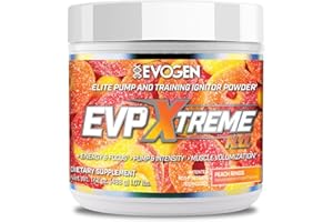 Evogen EVP Xtreme NO - Pre Workout Powder for Men & Women | Sugar Free Preworkout with Beta Alanine, Creatine, and Caffeine for Energy & Pump | Peach Rings | 40 Servings