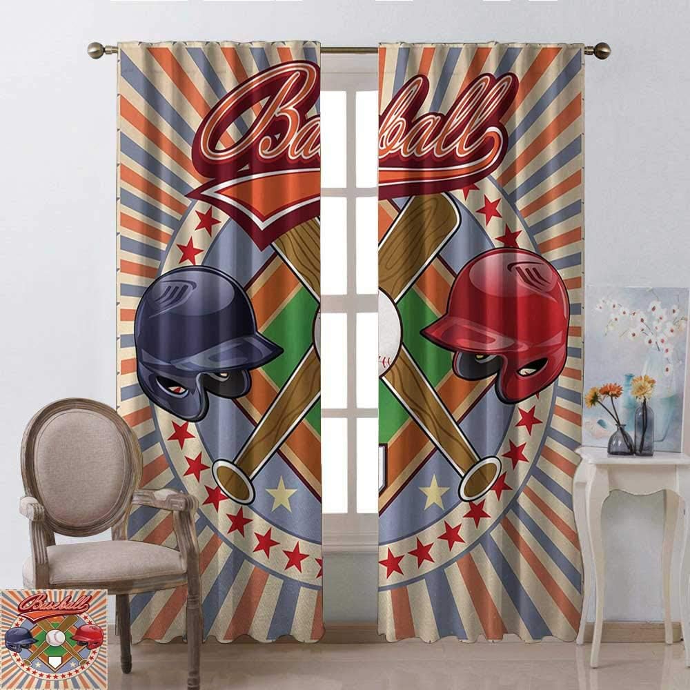 Amazon Com Youpinnong Baseball Curtains Insulated Retro Pop Art