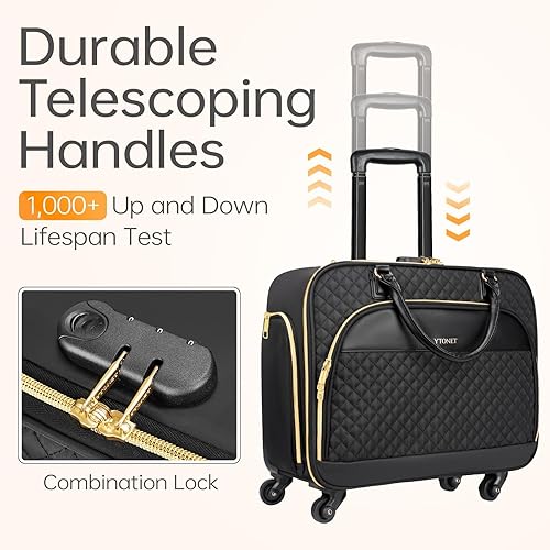 Ytonet Rolling Briefcase for Women, Inch Rolling Laptop Bag