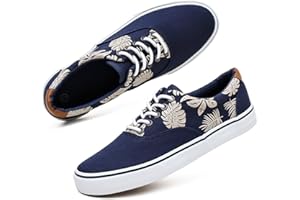 yageyan Men’s Low Top Canvas Walking Shoes Lace-up Fashion Sneakers Casual