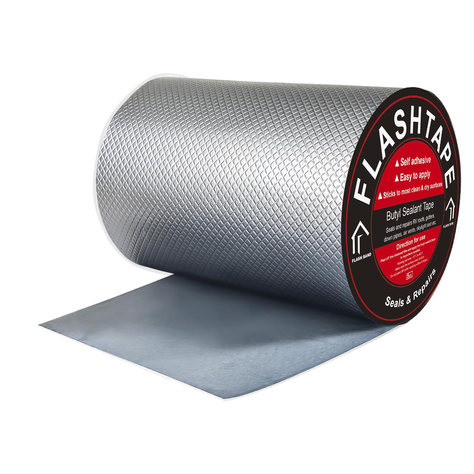 fowong Waterproof Sealing Tape for Leaks - 180mm x 5m x 1.5mm - Ideal for Roof, Window, Glass, Boat, and Pipe Sealing - Durable, Easy to Apply