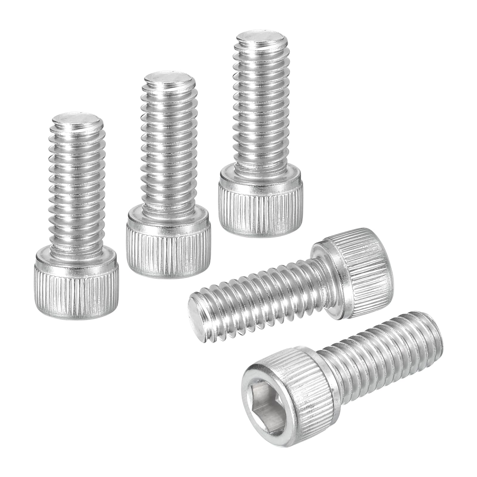 DTGN 5/16"-18x3/4" Socket Head Cap Screws Bolts - 25Pack - Good for Road Bicycle, Mountain Bike, Auto, Motorcycle - 304 Stainless Steel Hex Head Metric Screws - Silver