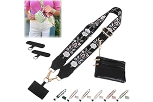 IZIVE 2024 New Phone Strap With Zippered Pouch,Clip And Go Strap For Phone With Wallet Crossbody,Phone Lanyard Crossbody