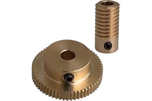 CNBTR 0.5 Modulus Brass Metal Speed Reducer with 60 T Wheel 5mm Bore Gear Shaft