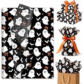 FYSUIMU 60 Sheets Halloween Tissue Paper Black Ghost Bow Bat Gift Wrapping Paper Decorative Art Tissue for DIY Crafts Spring Wedding Birthday Party, 14 x 20 Inch