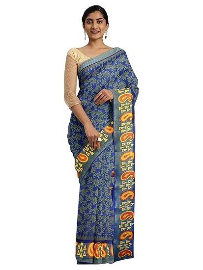 Poly Georgette Bhagalpuri Saree, with Un-stitched Blouse Piece - Powerloom made Traditional Bhagalpuri Sari for Women - by ART Retail (Style_MK4556) (Color_Purple)