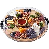FARBERWARE Build-a-Board Cutting Board with Five Compartments and Clear Locking Lid for Charcuterie, Snacks, and More, Bamboo