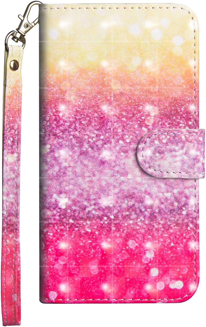 StarryON Lenovo Vibe P2 P2a42 Case, Slim PU Leather Flip Wallet Case Kickstand Cover Fashionable 3D Colorful Painting Pattern Credit Card Slot Drop Protection(Glitter Gradient Color)
