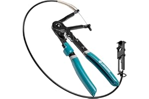 LIBRATON Flexible Hose Clamp Pliers, 27.5" Radiator Hose Clamp Pliers, 8-50mm Adjustable Ratcheting Spring Clamp Removal Tool