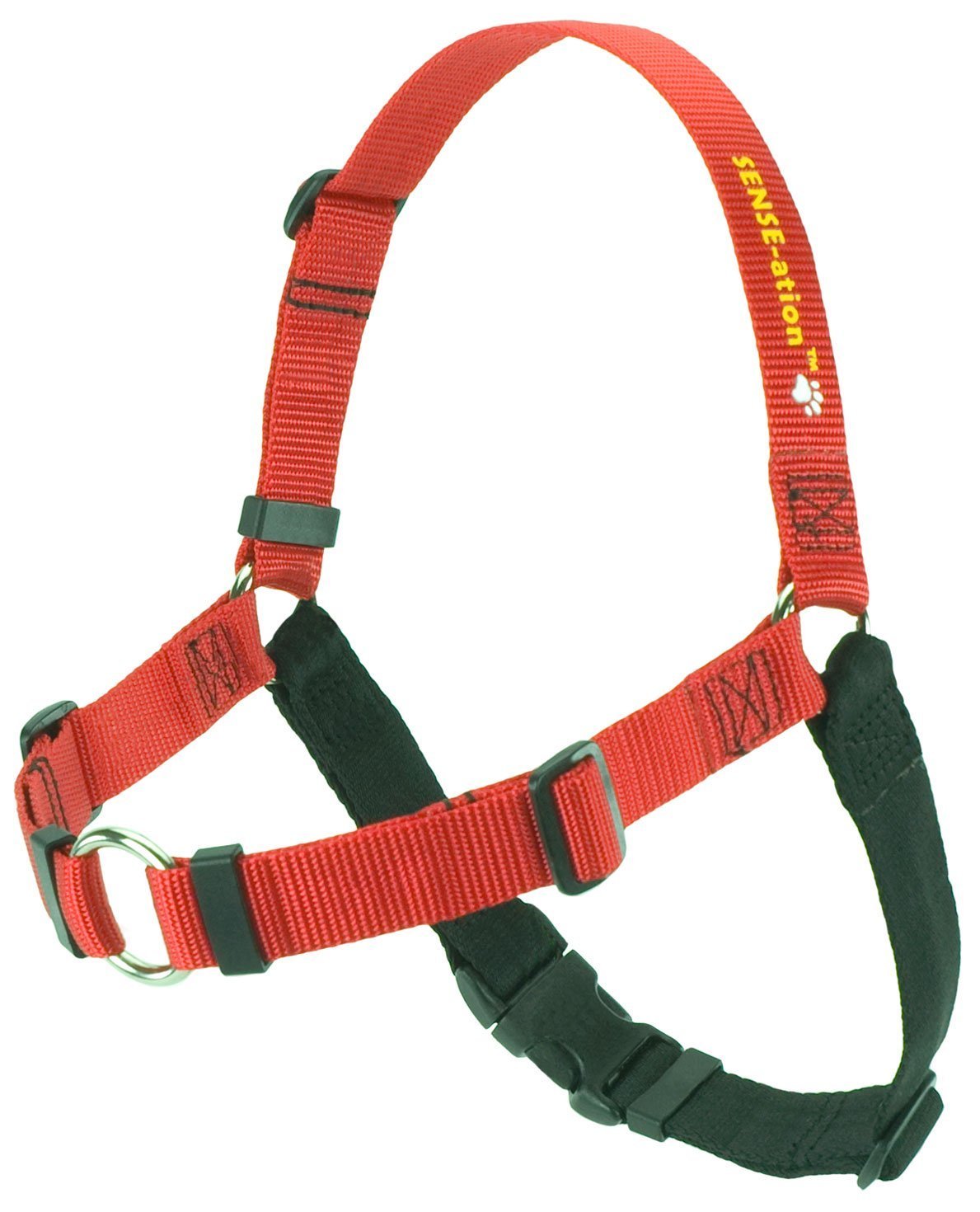 Softouch Concepts Sense-ation No-Pull Dog Harness - Medium/Large (Wide) Red with Black
