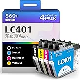 LC401 Ink Cartridges Replacement for LC401 LC 401 LC-401 LC401BK LC401XL Work with MFC-J1010DW, MFC-J1012DW, MFC-J1170DW Prin