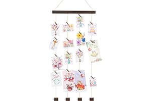 NIUBEST Wooden Hanging Photo Display Pictures Holders with 20 Clips,Picture Collage Wall Decor,Display Kinds of Greeting Cards
