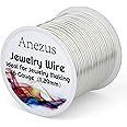 16 Gauge Jewelry Wire, Anezus Silver Craft Wire Tarnish Resistant Copper Wire for Jewelry Making, Wire Wrapping and Crafting(Silver, 11 Yards /10 Meters)