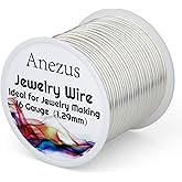 Anezus 16 Gauge Jewelry Wire, 11 Yards Craft Wire Tarnish Resistant Copper Wire for Jewelry Making, Wire Wrapping and Crafting(Silver)