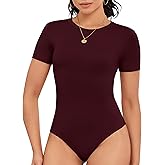 DSPSAM Cute Short Sleeve Tank Tops Bodysuit for Women Crew Neck Casual 2026 Summer Tops