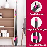 JEHONN Broom and Dustpan Set 137cm Adjustable Long Handle Rose Red view 6