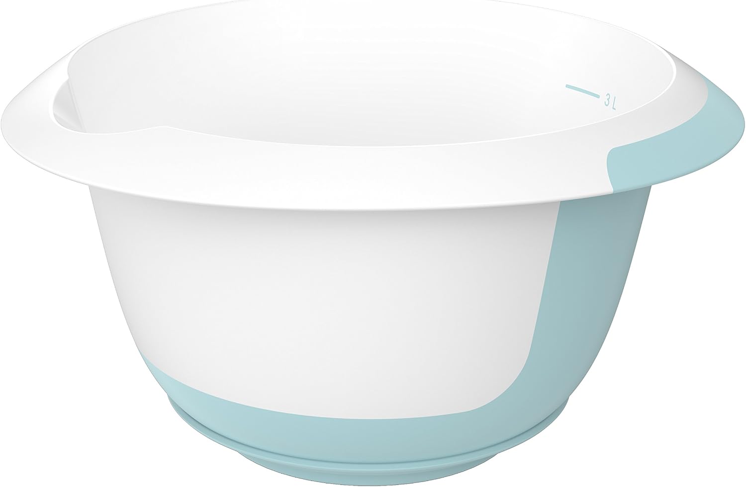 keeeper Mixing Bowl with Suction Cup and Non-Slip Surface, BPA-Free Plastic, 3.5 Litre, Mariella, Mint Green/White
