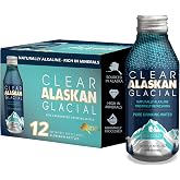 Clear Alaskan Fresh Glacier Water, Naturally Alkaline - Bottled in Aluminum with No Plastic | 16 Fl Oz (473 ml) - Pack of 12 | Natural glacial mineral water, bottled at the source in aluminum bottles