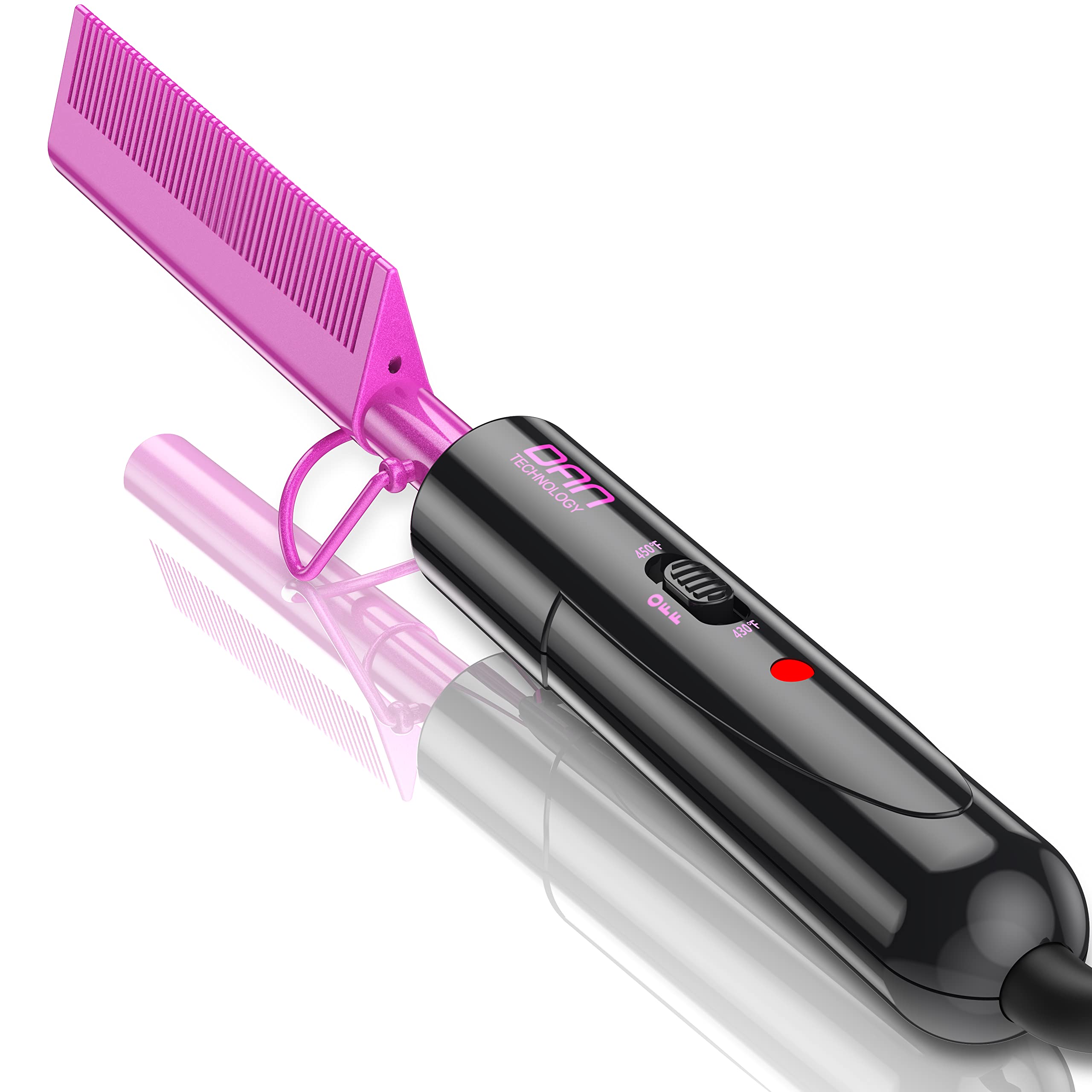 Photo 1 of DAN Technology Dual Voltage Ceramic Pressing Comb - 450°F Fast Heating Mini Straightener for Lace Front Wigs and Black Women's Hair