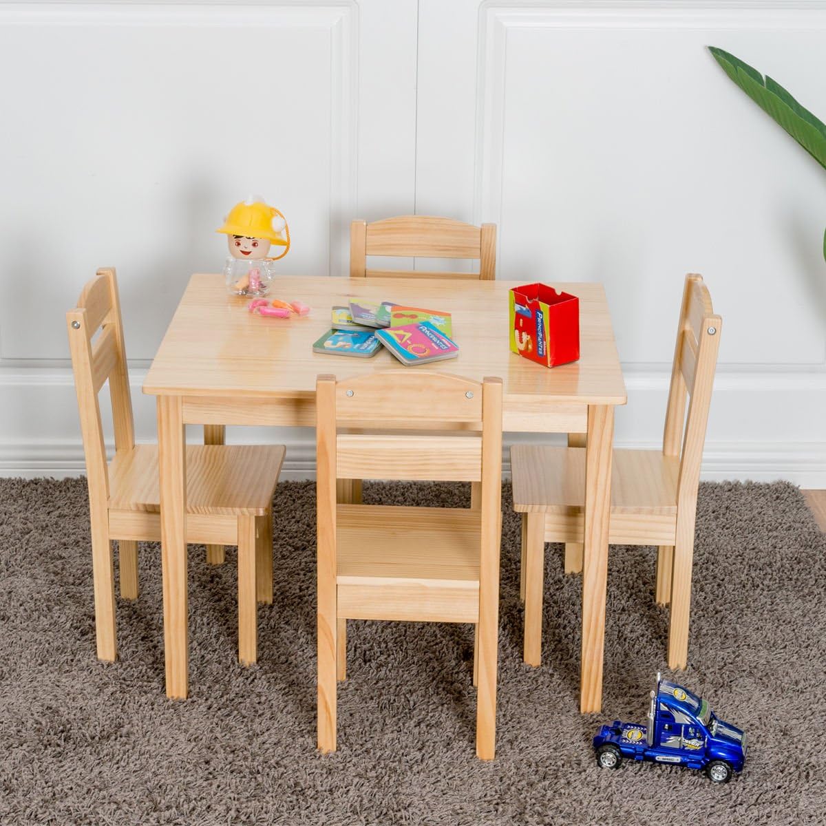 pine childrens table and chairs