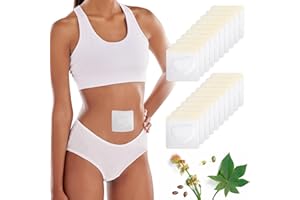 PAW LEGEND 20 Pcs Castor Oil Patches Castor Oil Belly Button Patch Cover Organic Cotton Disposable Pack Wrap Self-Adhesive Highly Absorbent No Washing (Oil Not Included)