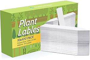 Kensizer 1000 Pcs 4 Inches Plastic Waterproof Plant Labels with a Gel Pen, Nursery Garden Stake Tags, Marker Labels Sticks for Potted Plants